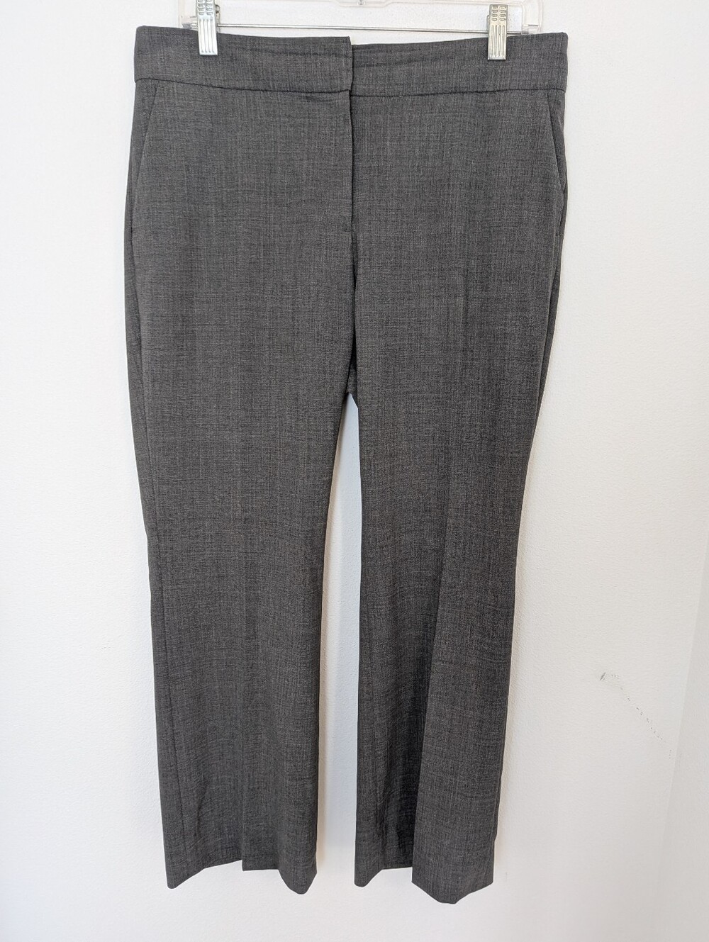 J.Crew Women's Edie Cropped Straight Wool Blend Pants Size 8 Length 25" Gray EUC
